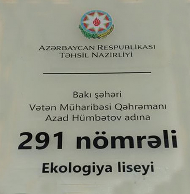 Paytaxt məktəbində Vətən Müharibəsi Qəhrəmanı Azad Hümbətovun adı həkk olunan lövhə asılıb